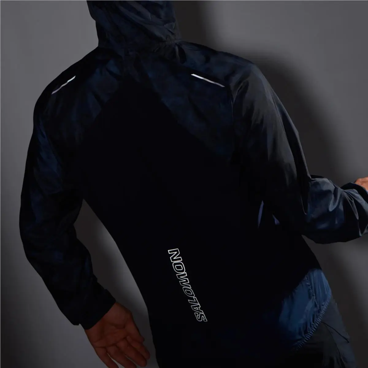 Salomon clothing - BONATTI CROSS WIND Men`s Wind Jacket Hoodie - C20445 - Blue (UPC: 195751167031) 8