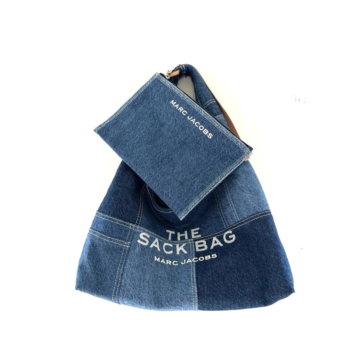 Marc Jacobs The Sack w/ Pouch Patchwork Denim Large Shoulder Hobo