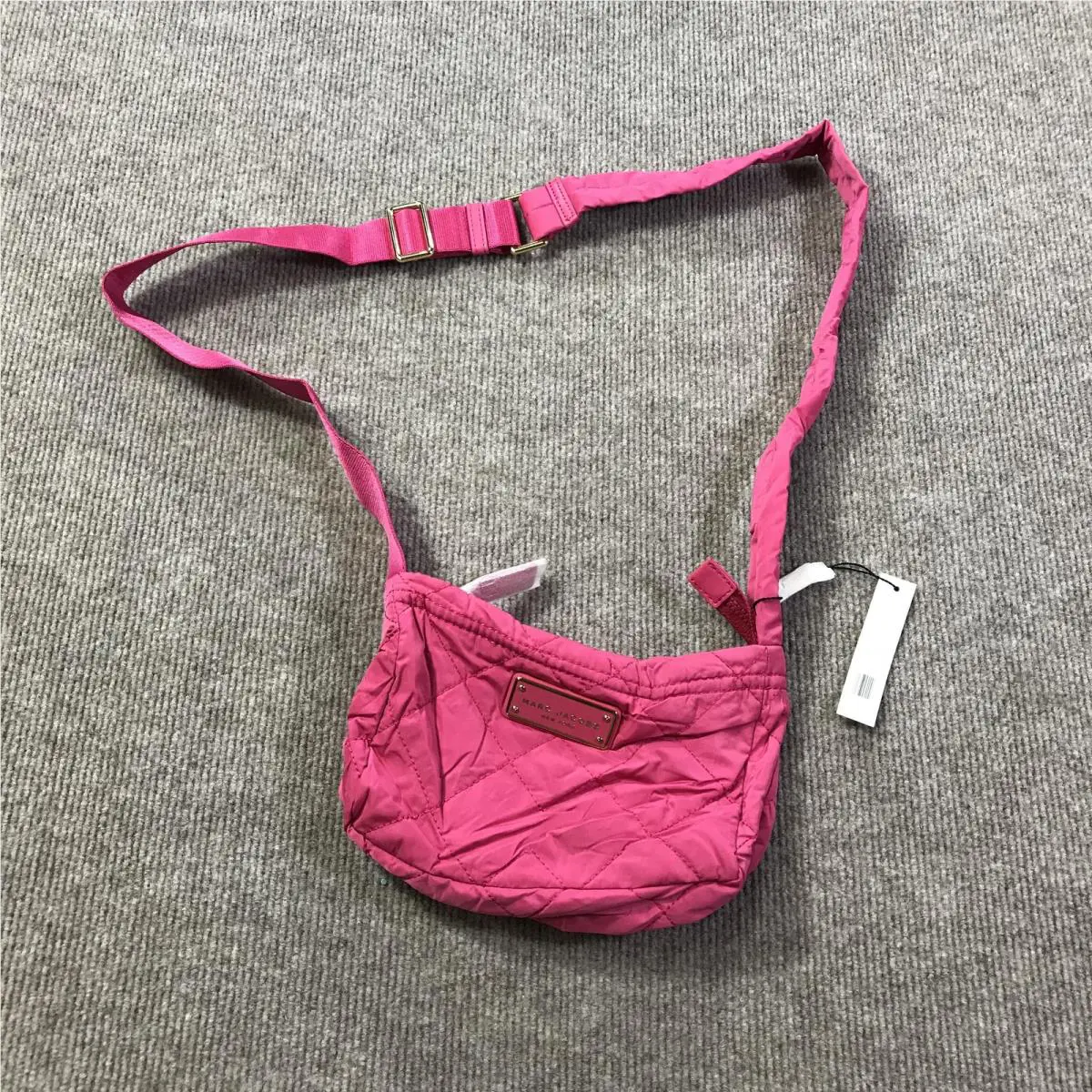 Marc Jacobs Crossbody Bag Womens Small Pink Quilted Nylon Purse Handbag