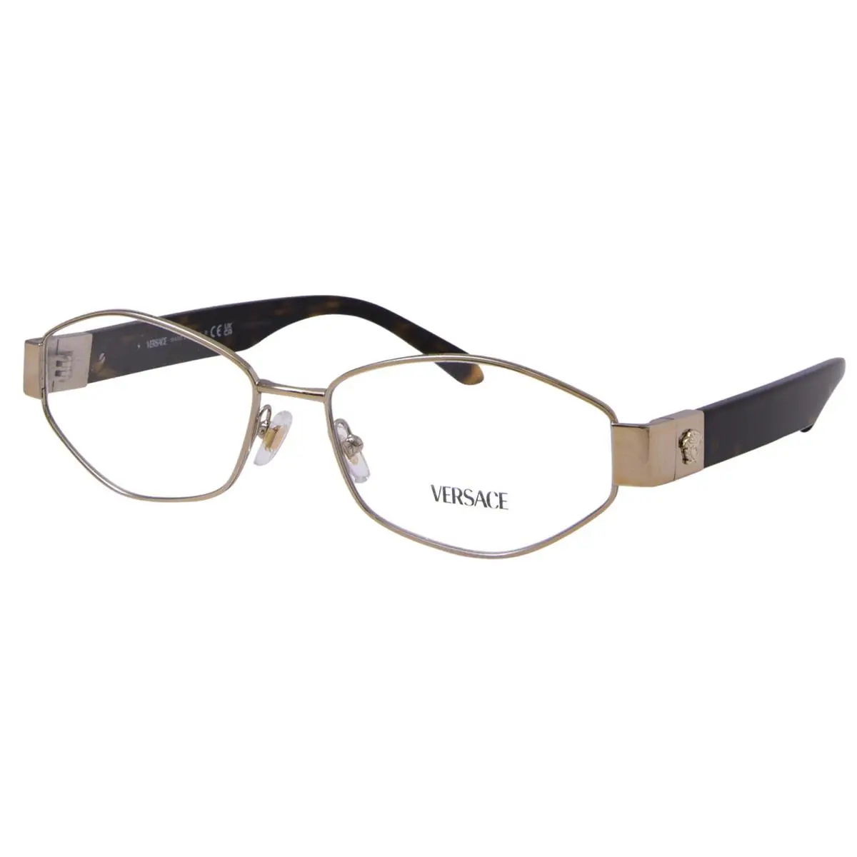 Versace VE1298 1252 Eyeglasses Frame Women`s Pale Gold Full Rim 53-mm