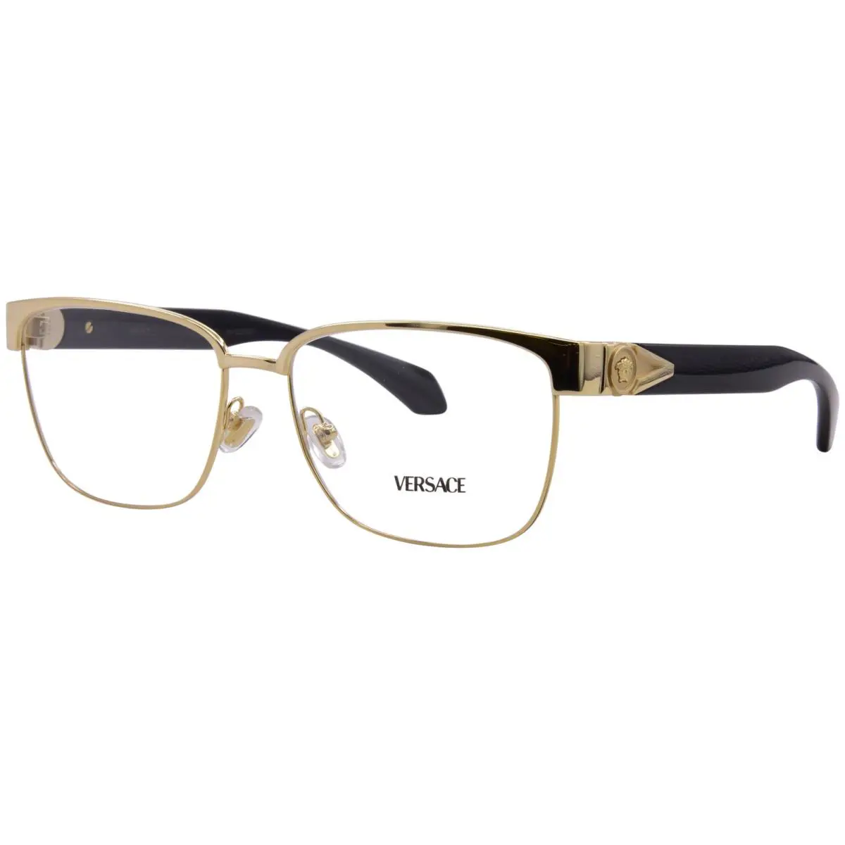 Versace VE1306 1002 Eyeglasses Men`s Gold Full Rim Square Shape 57mm