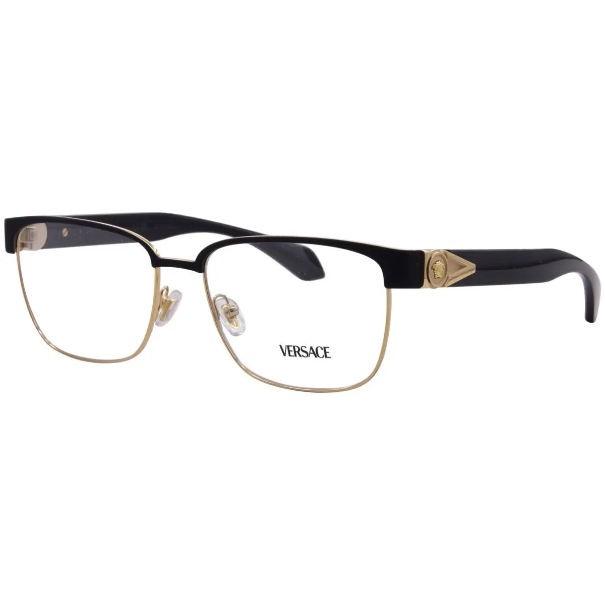 Versace VE1306 1002 Eyeglasses Men`s Gold Full Rim Square Shape 57mm