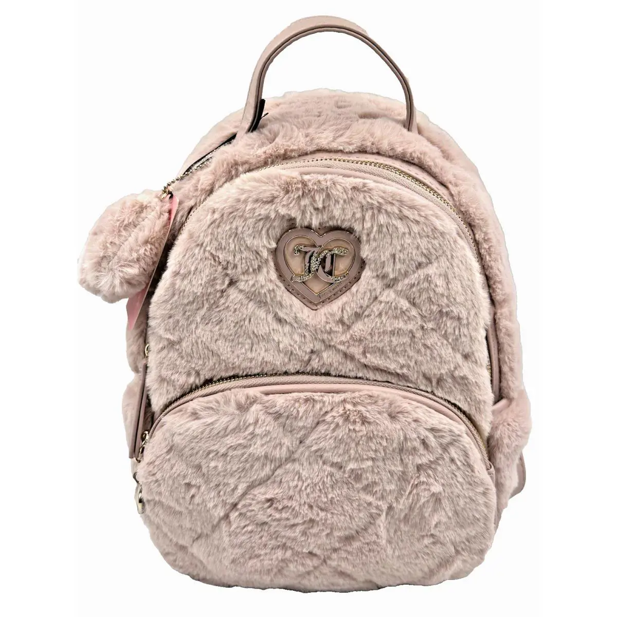 Juicy Couture Let`s Get Cozy Backpack Plush Furry in Blush Pink