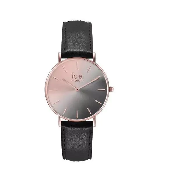 Ice Sunset Smoky Eye Rose Black Black Leather Strap Watch – Ice Watch 015752 by Ice-Watch