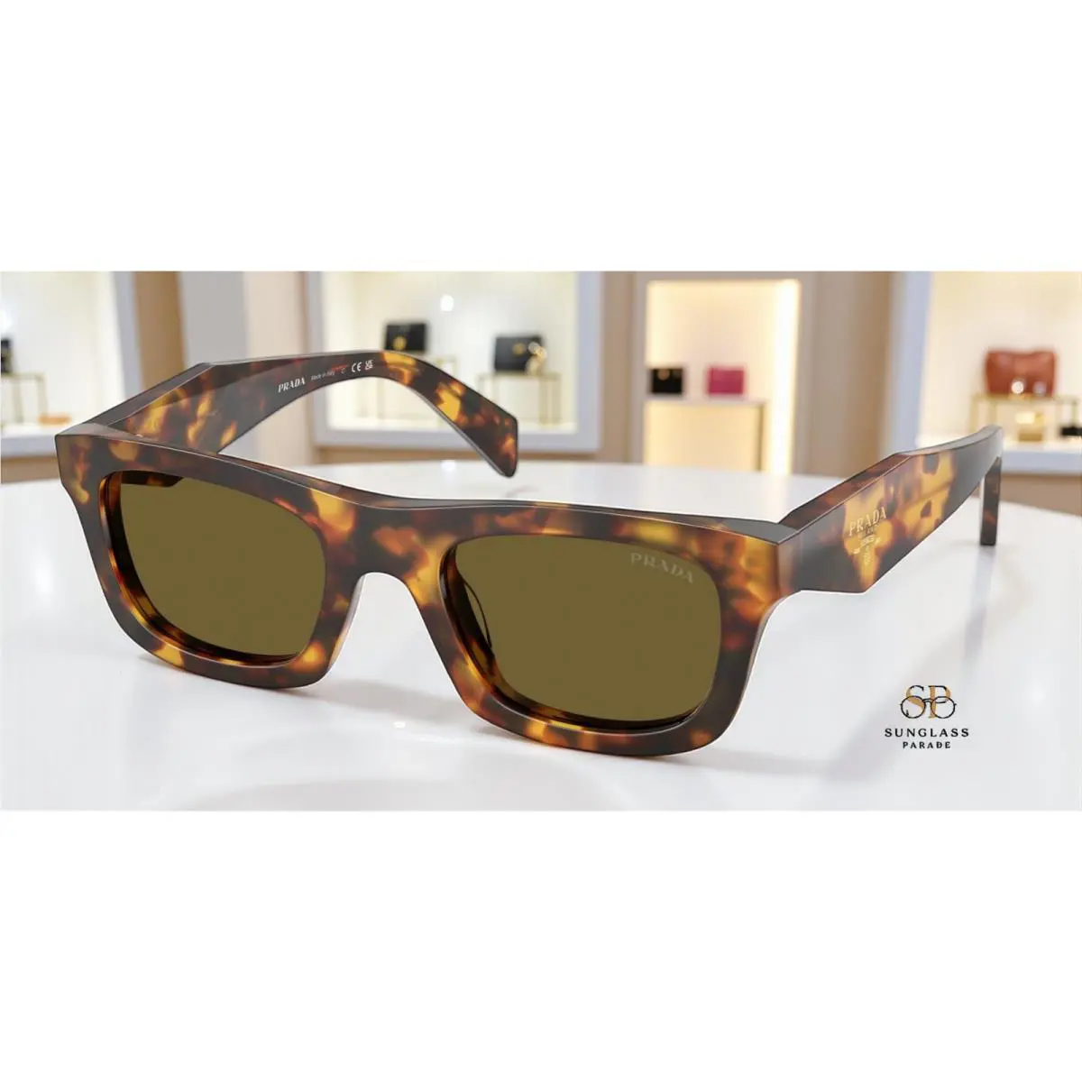 Prada PR C06S 14L09Z Honey Tortoise Dark Brown 50 mm Women`s Sunglasses