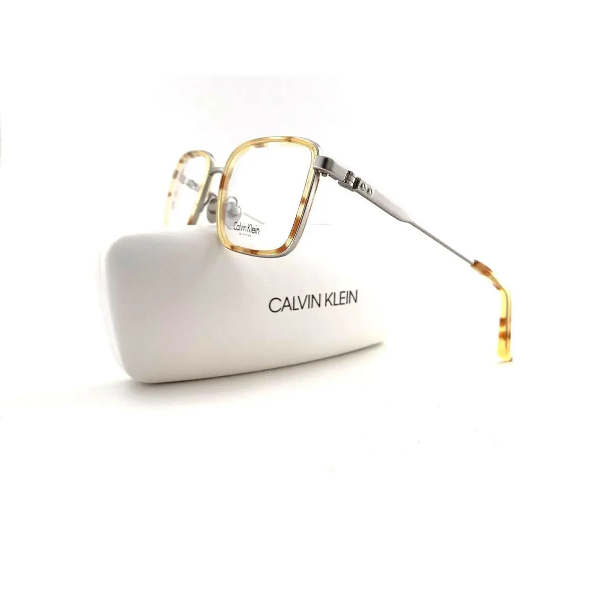 Calvin Klein Frames Light Tortoise Rx Eyeglasses Titanium Unisex CK8059 043