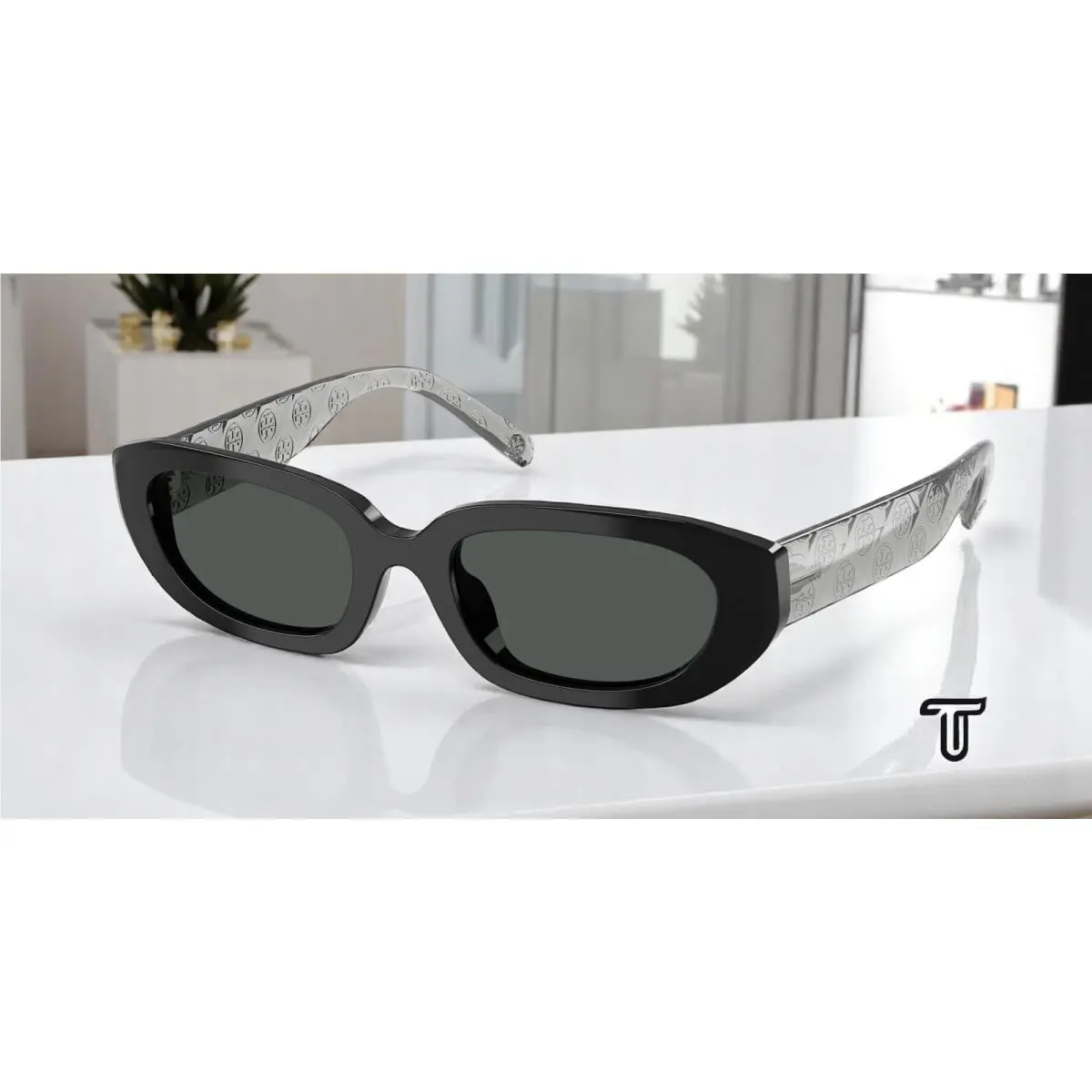 Tory Burch TY7219U 170987 Black Grey 52 mm Women`s Sunglasses