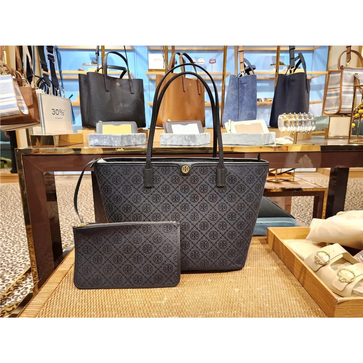 Latest Tory Burch T Monogram Black Large Tote Travel Shoulder Bag Purse 152302