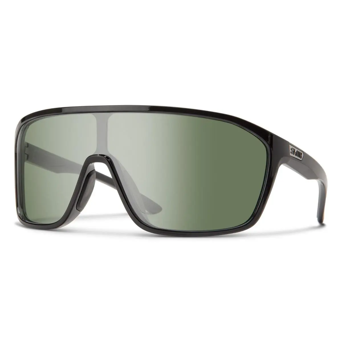 Smith Men`s Women`s Boomtown Choromapop Active Sunglasses - Frame: Black, Lens: ChromaPop Polarized Gray Green