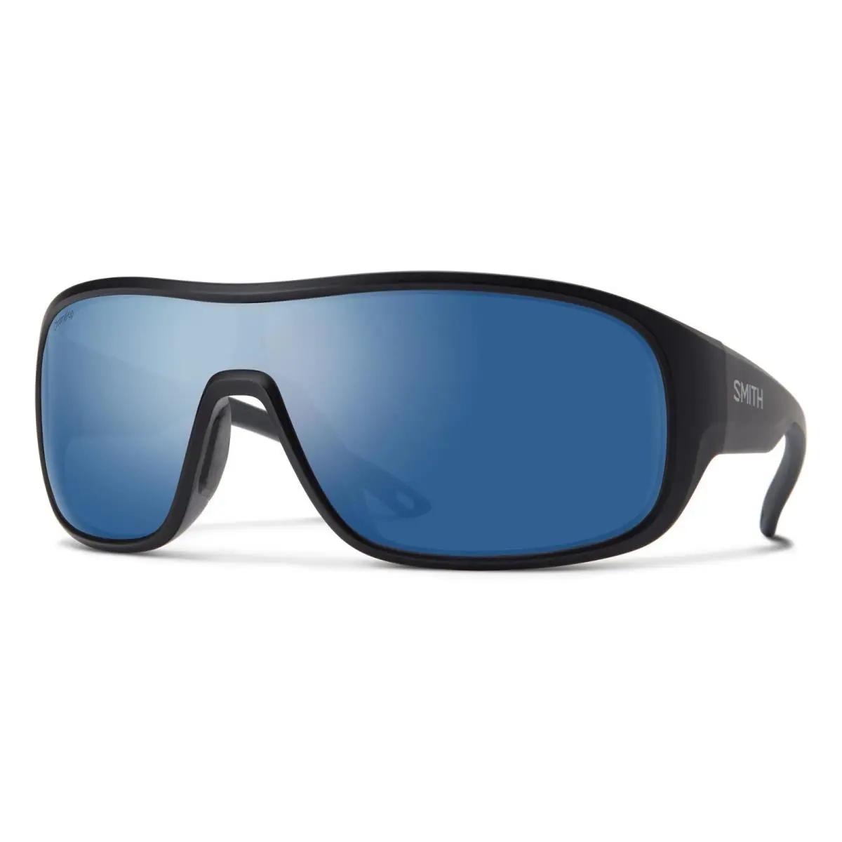Smith Men`s Women`s Spinner Choromapop Polarized Sport Performance Sunglasses - Frame: Matte Black, Lens: ChoromaPop Polarized Blue Mirror