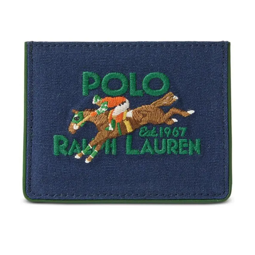 Polo Ralph Laurenmen`s Equestriancanvas Leather Card Case