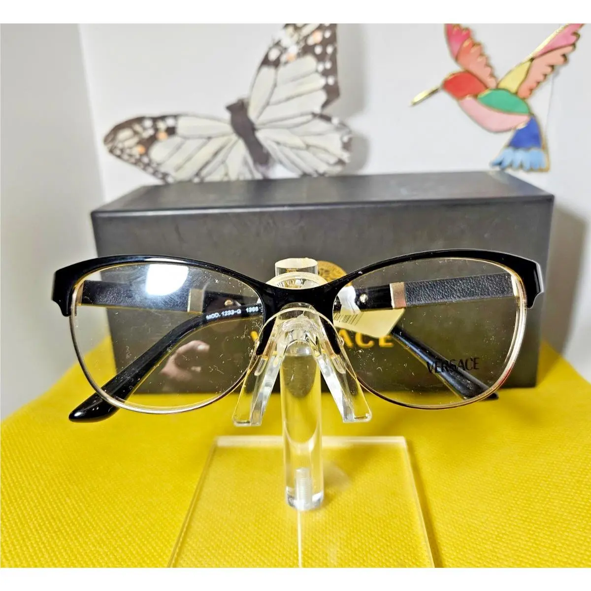 Versace Mod. 1233-Q 1366 Black/ Gold Eyeglasses 53-17