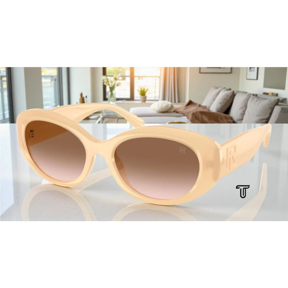 Ralph Lauren RL8232U 624513 Opal Brown Marzipan Gradient 55 m Women`s Sunglasses