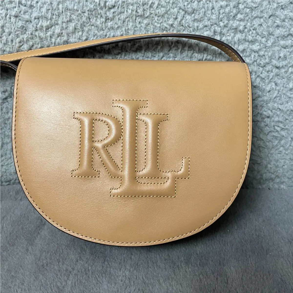 Lauren Ralph Lauren Witley Medium Crossbody Handbag Tan November Buff Logo