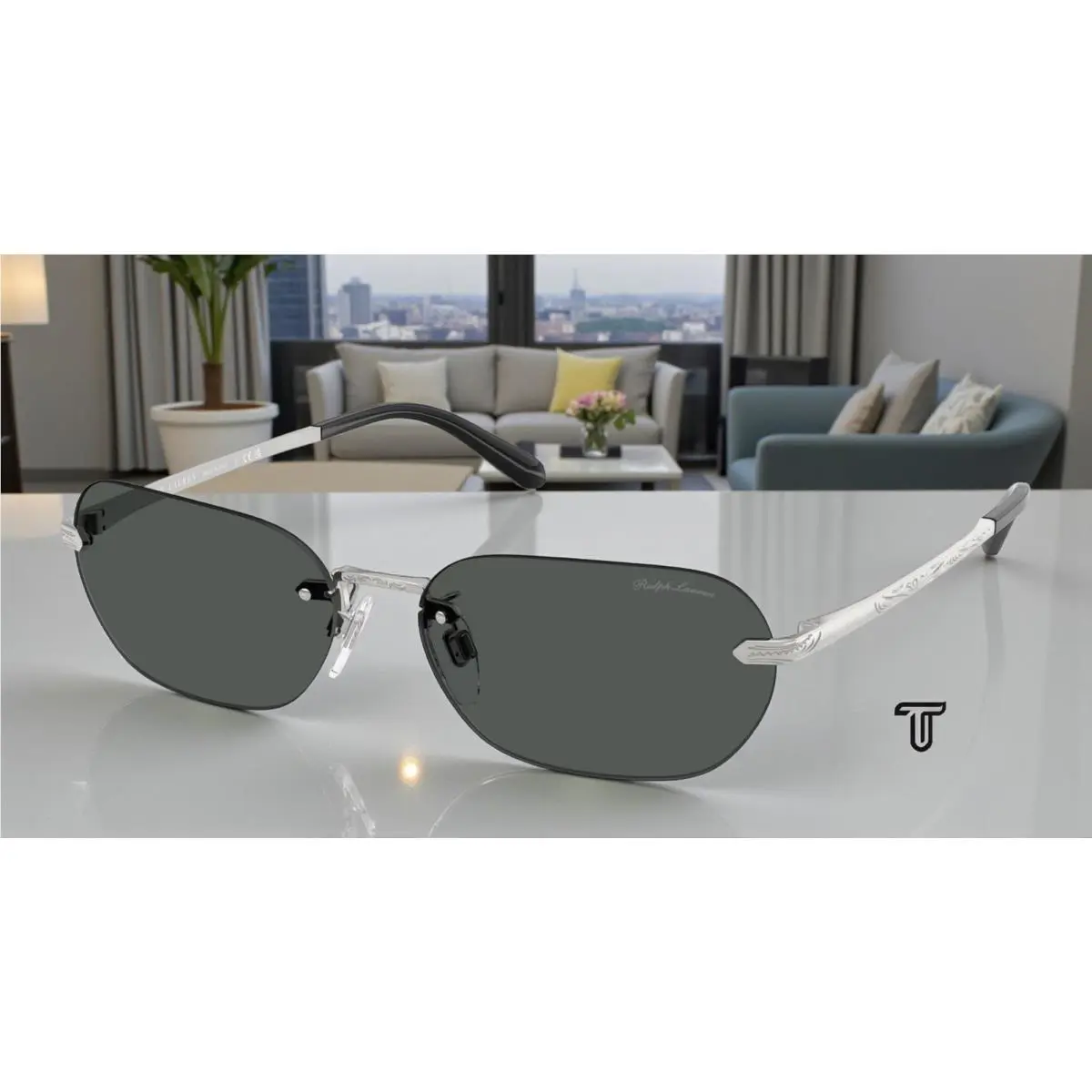 Ralph Lauren RL7089 900187 Shiny Silver Grey 59 mm Women`s Sunglasses