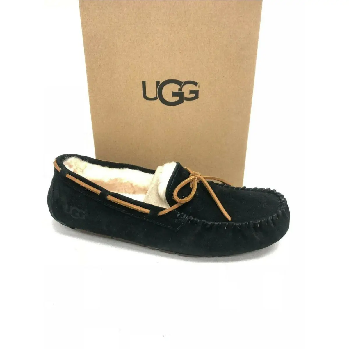 Ugg Women`s Dakota Black Suede Slippers House Shoes Size 5 - Black