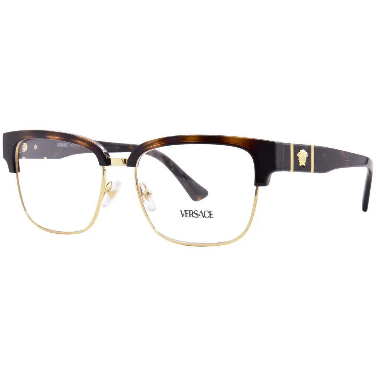 Versace VE3348 108 Eyeglasses Frame Men`s Havana Full Rim Square Shape 55mm