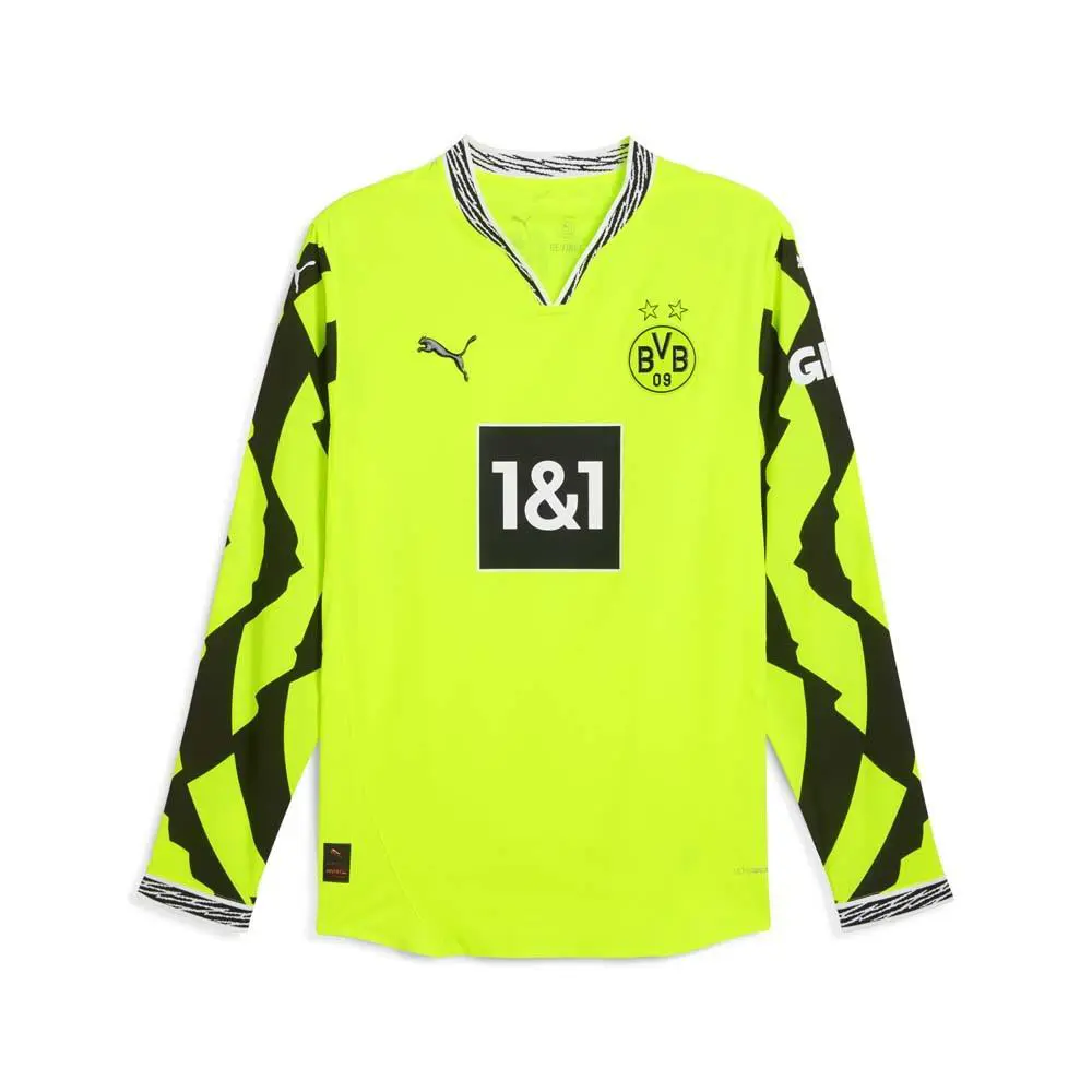 Puma Bvb Anniversary Authentic V Neck Long Sleeve Jersey Bvb Anniversary V Neck Long Sleeve Jersey Mens Yellow 77