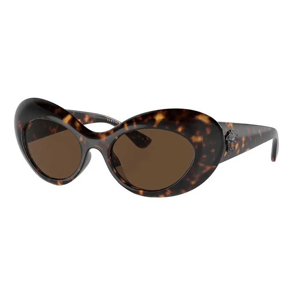Versace VE 4456U 108/73 Havana Injected Oval Sunglasses Brown
