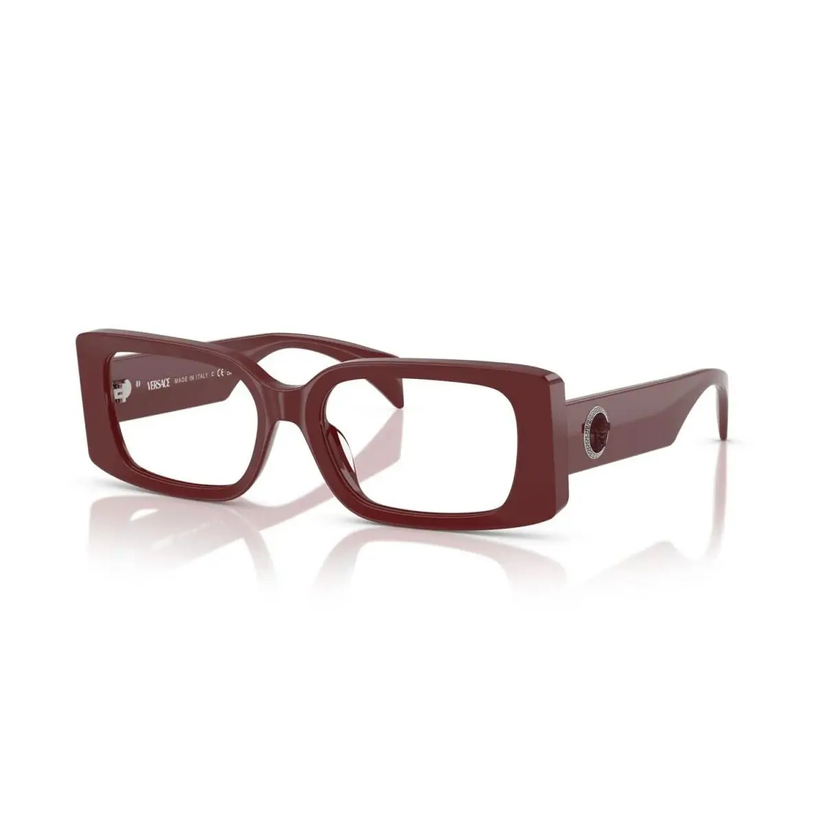Versace Rectangle Woman Eyeglasses 0VE3362U 5487 53mm Bordeaux