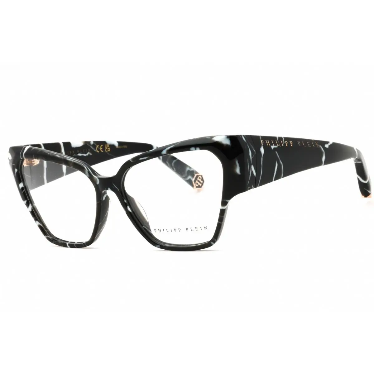 VPP100 0Z21 Marbled Black Eyeglasses by Philipp Plein