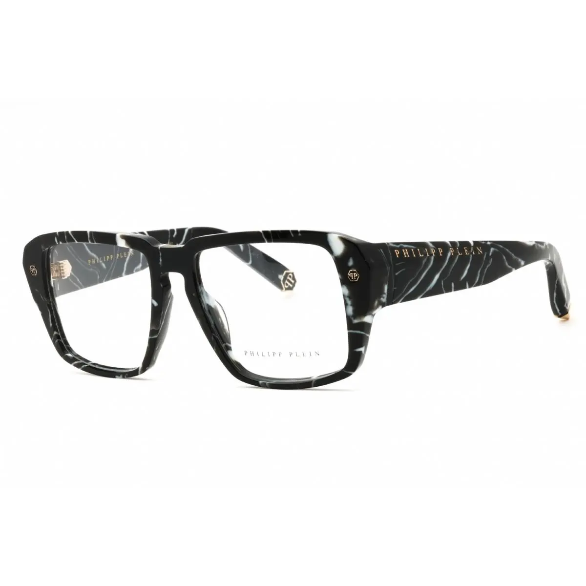 VPP081 0Z21 Marbled Black Eyeglasses by Philipp Plein