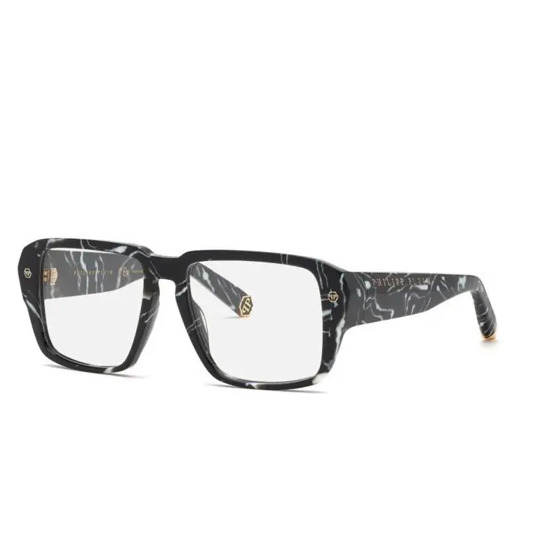 VPP081 0Z21 Marbled Black Eyeglasses by Philipp Plein