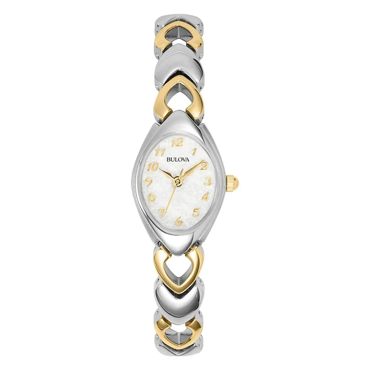 Bulova Ladies Classic Two-tone Stainless Steel 3-Hand Quartz White Patterned