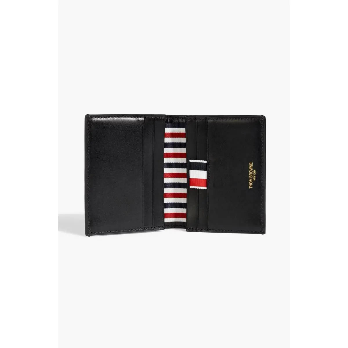 Leather Double Card Holder Wallet Sea Icon Embossed by Thom Browne