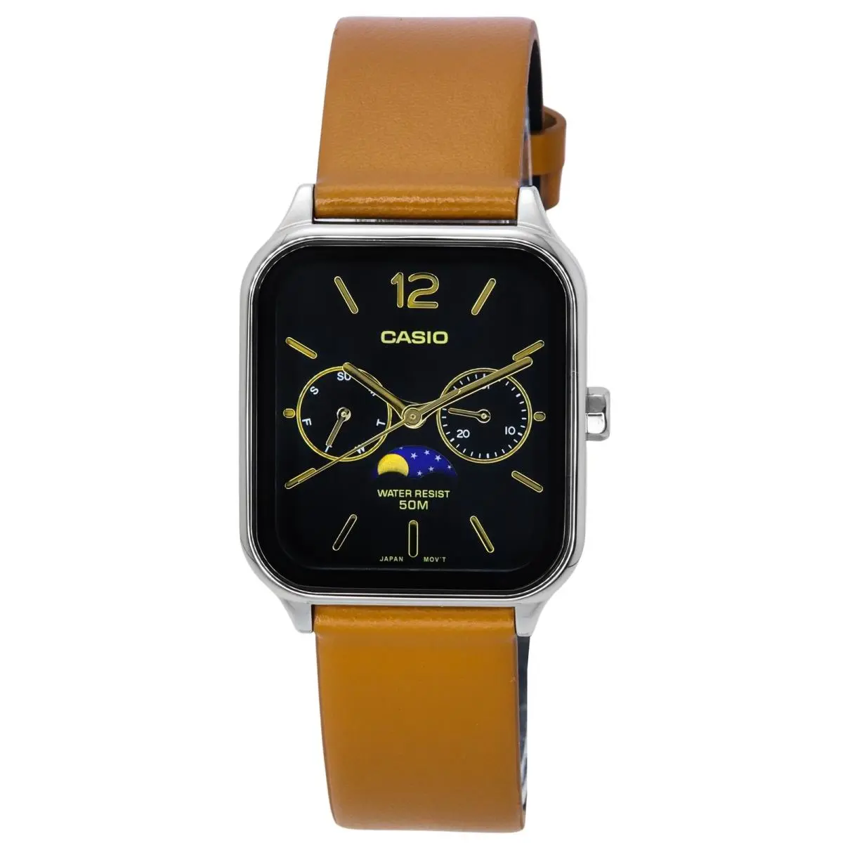 Casio Moon Phase Black Dial Japan Mov`t Quartz Day/date MTP-M305L-1A Mens Watch