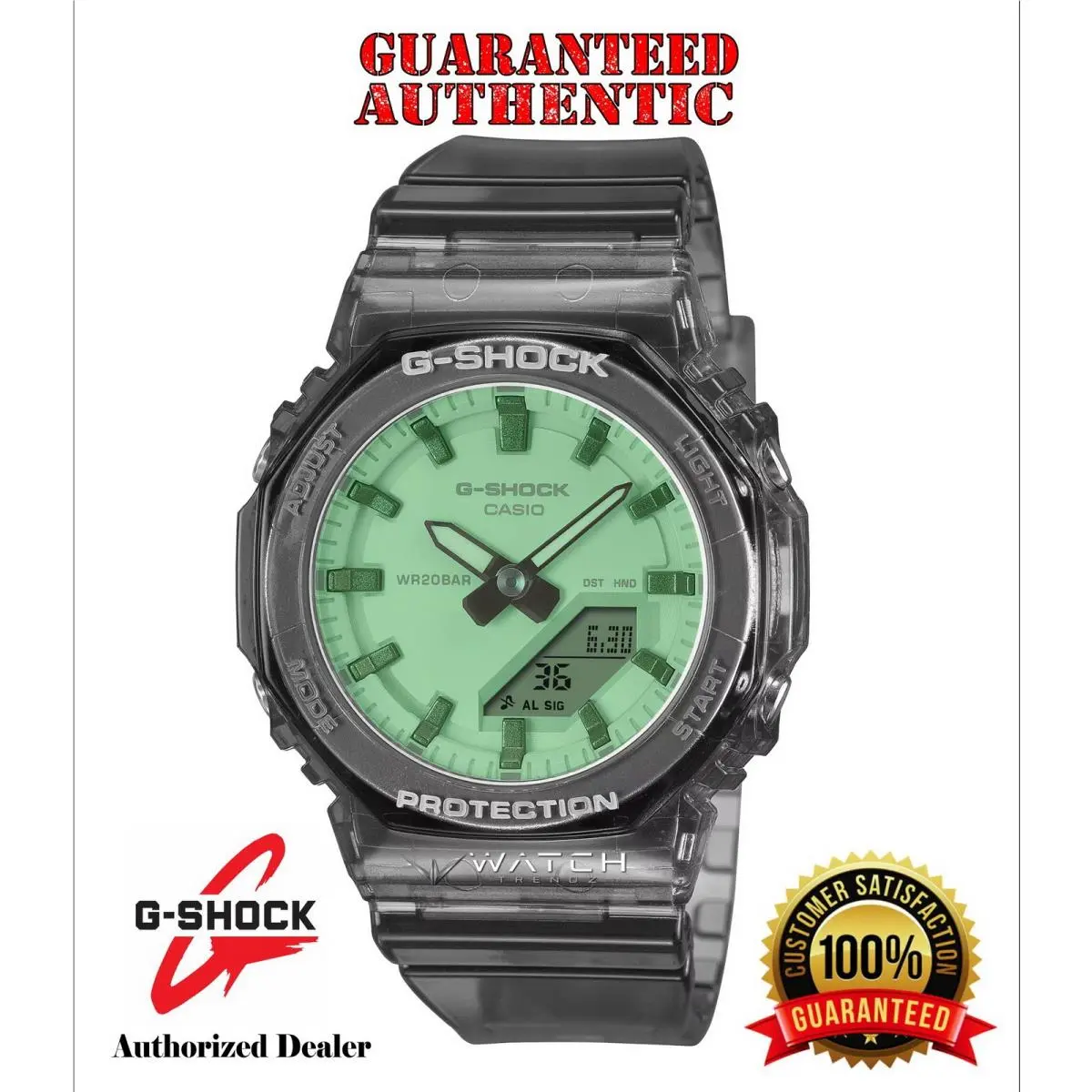 G-shock GMAP2100SR-1A Skeleton Black Green Dial Analog Digital Watch by Casio