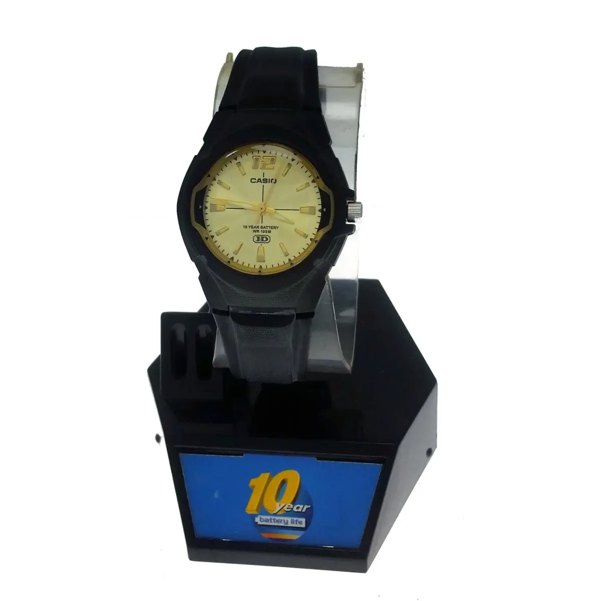 Sport Ladies Vintage Casio Watch LX600 Black Resin 100M Water Resistant - Dial: Gold, Yellow