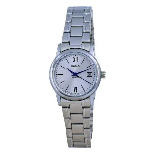 Casio LTP-V002D-7B3 Women`s Standard Stainless Steel Silver Dial Analog Watch - Dial: Silver, Band: Silver, Bezel: Silver