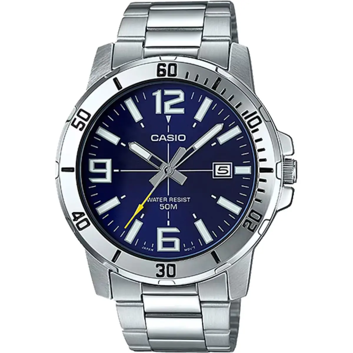 Casio Men’s Blue Dial Analog Watch Steel Bracelet - MTP-VD01D-2BVUDF