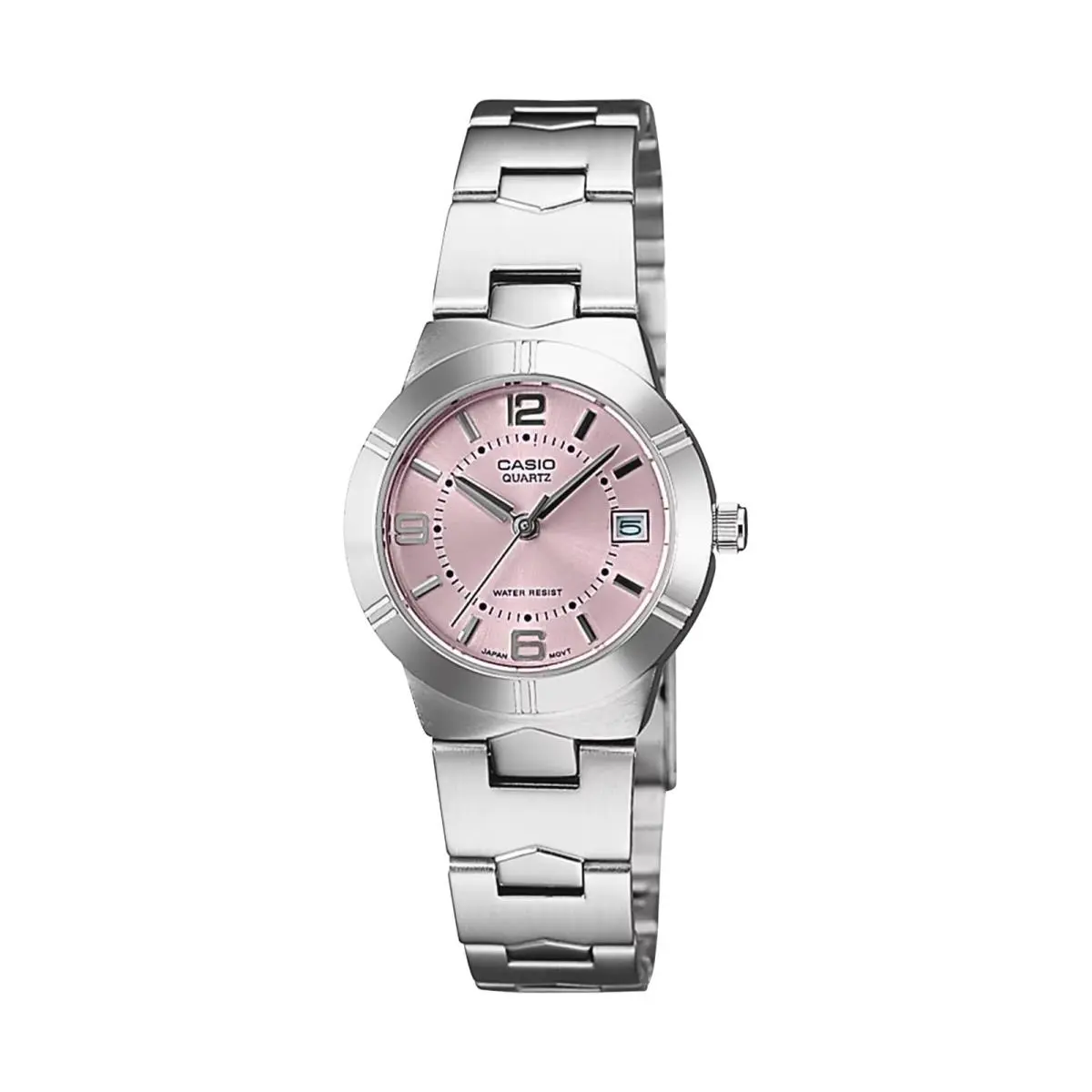 Casio Women’s Pink Dial Analog Watch with Stainless Steel Bracelet