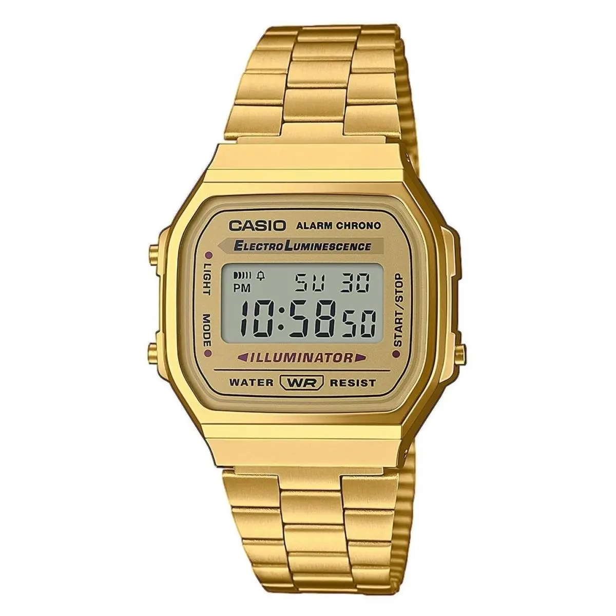 Casio Unisex Vintage Gold Digital Stainless Steel Watch - A168WG-9EF