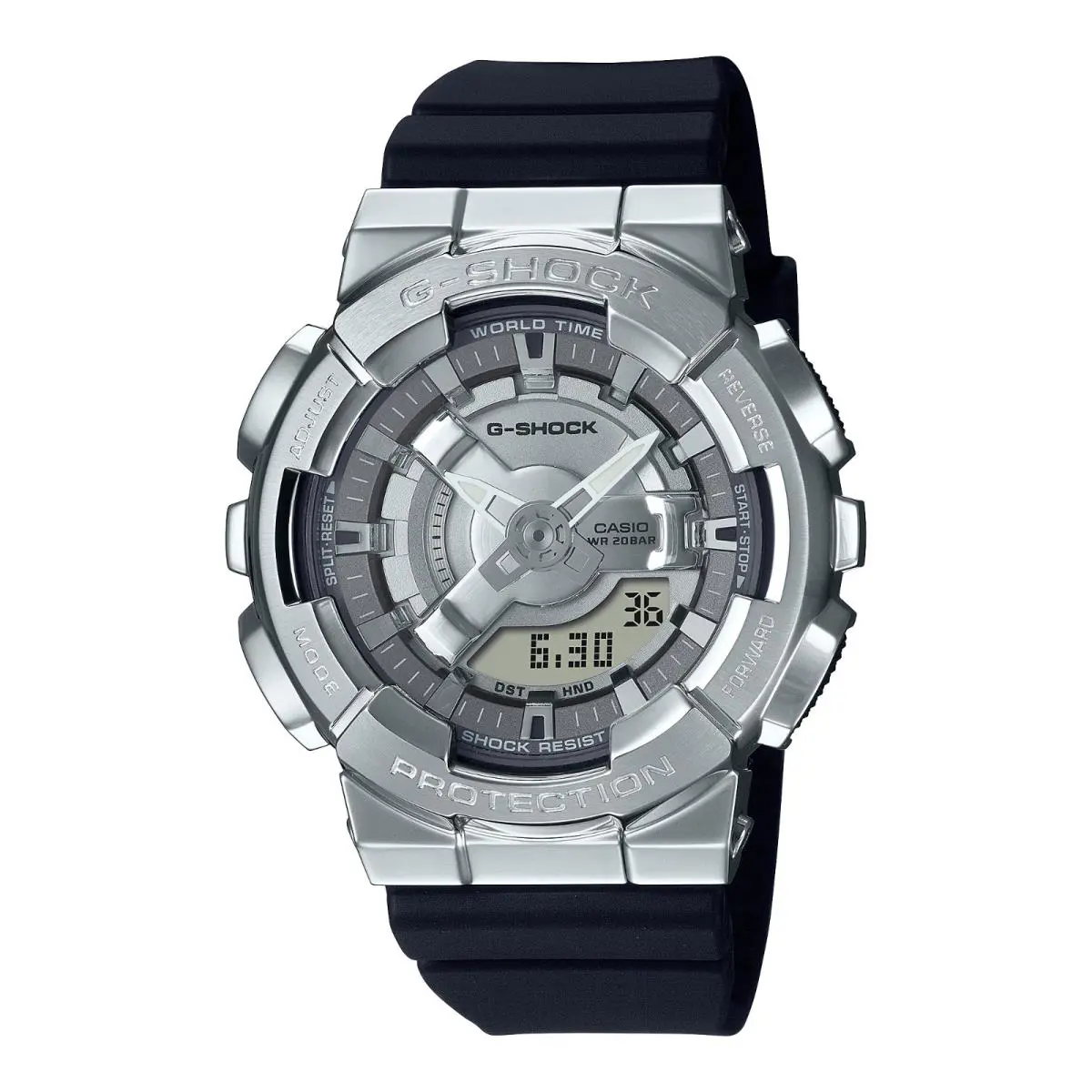 G-shock GMS110-1AAnalog-Digital Silver Dial Black Strap Women`s Watch by Casio