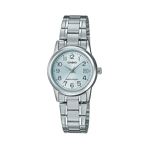 Casio LTP-V002D-2B Women`s Standard Stainless Steel Light Blue Dial Analog Watch