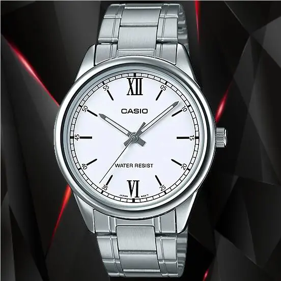Casio MTP-V005D-7B2 Men`s Analog White Dial Watch Steel Band