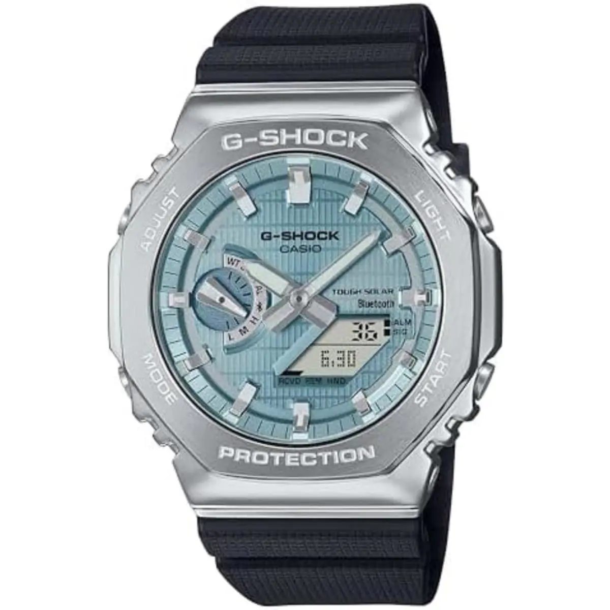 G-shock G-steel Solar Connected Blue Dial Black Resin Strap Watch - GBM210 by Casio