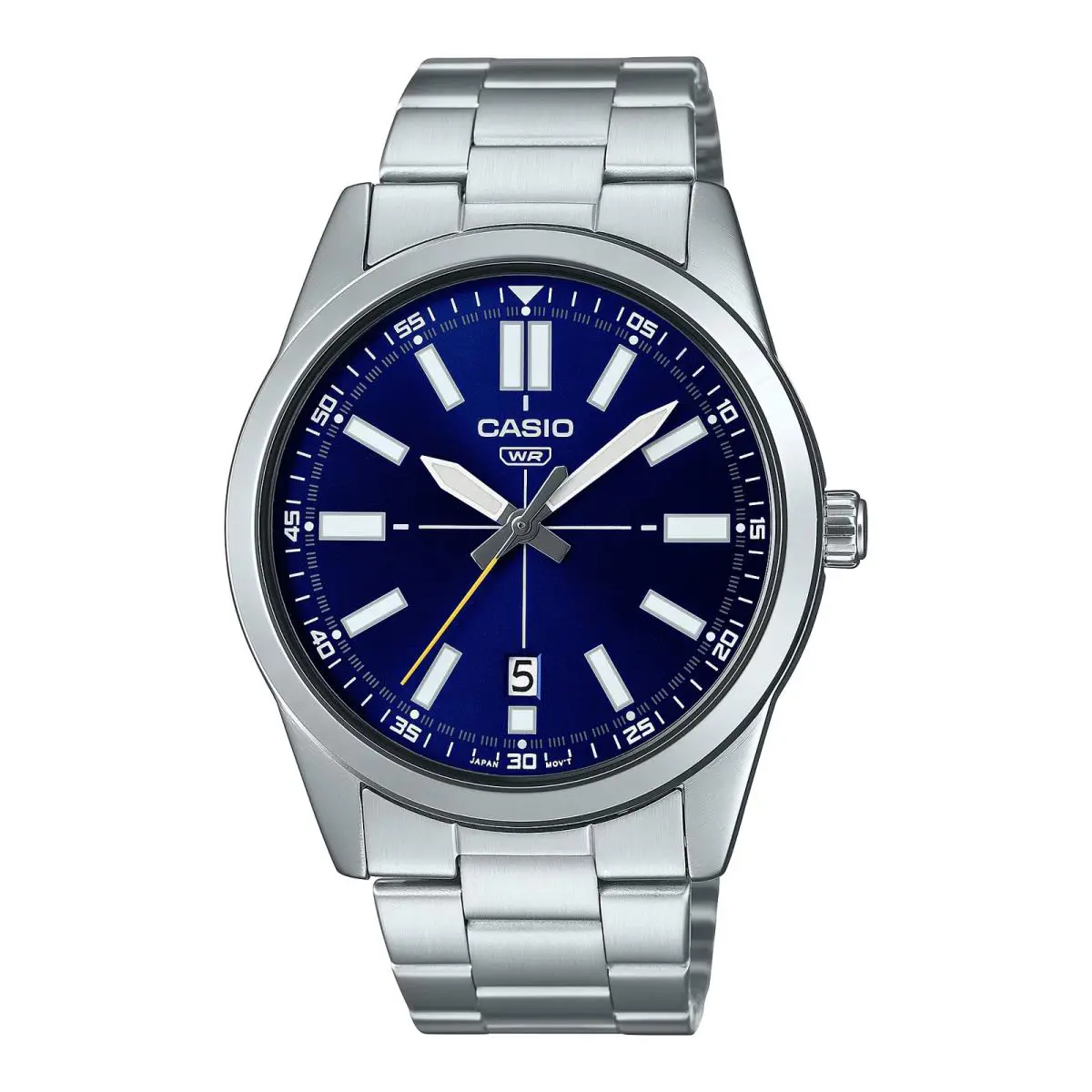 Casio Men’s Blue Dial Analog Watch with Stainless Steel Bracelet