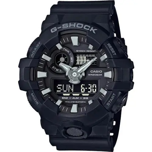 Casio G-shock GA700-1b Super Illuminator Ana-digital 3D Black Men`s Watch