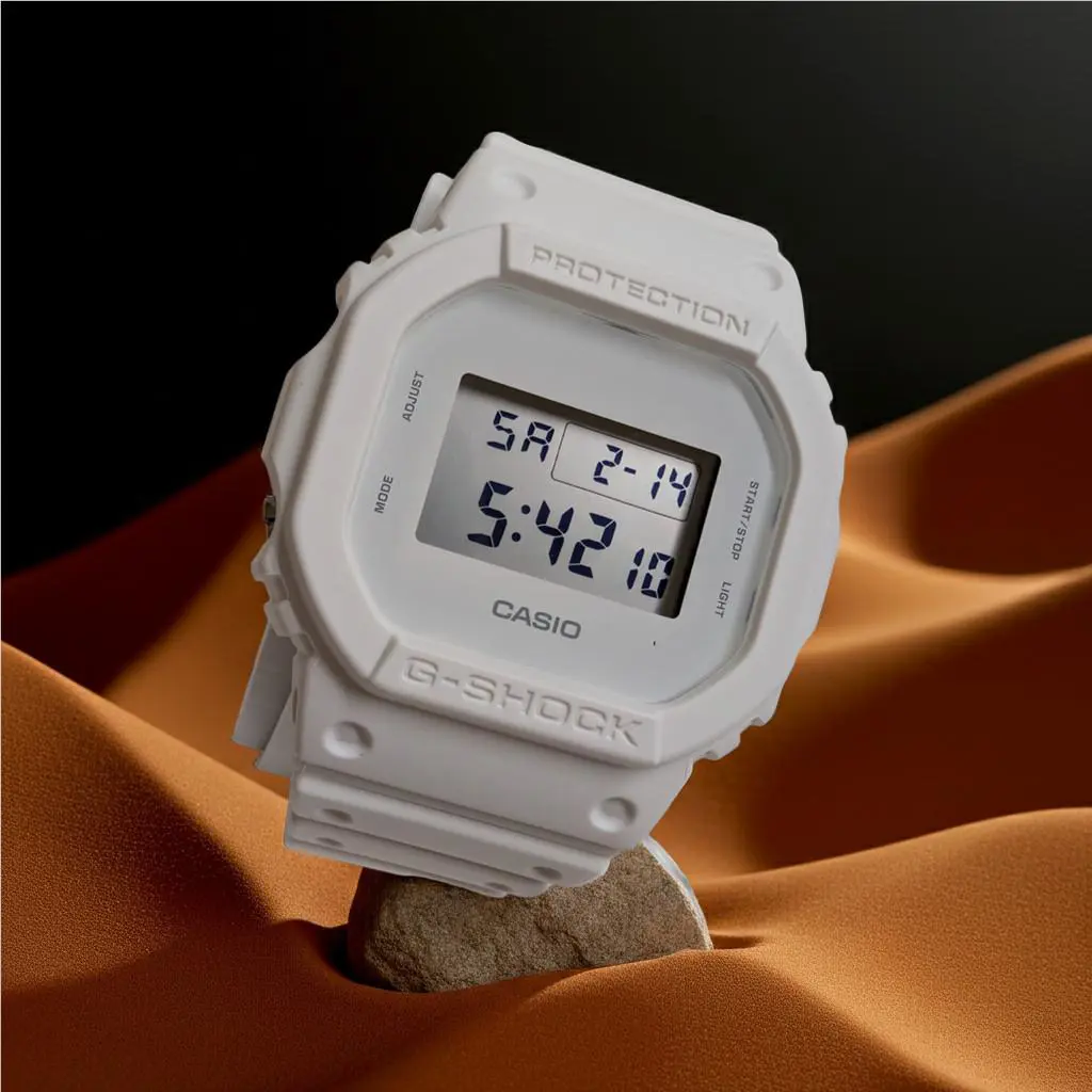 Casio G Shock DW5600WW-7 White on White Digital Watch