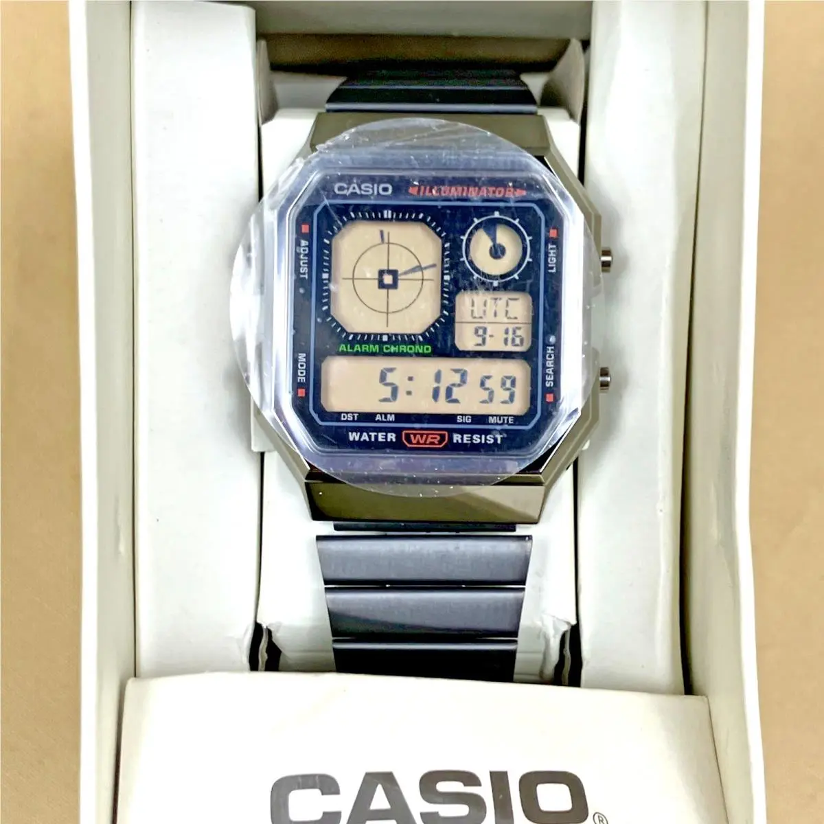 Vintage - Illuminator Digital Wrist Watch Black Gunmetal A130WEGG-1A by Casio