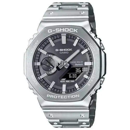 Casio G-shock GMB2100SD-1A Full Metal Bluetooth Tough Solar Men Watch Silver