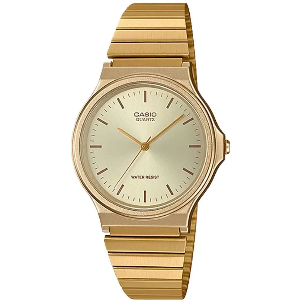 Casio Men`s Gold-tone Analog Watch with Gold Dial - MQ-24G-9ECF