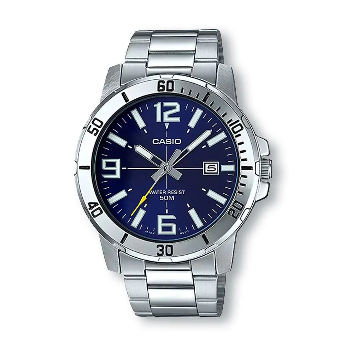 Casio MTPVD01D-2B Stainless Steel Blue Dial Analog Sporty Watch