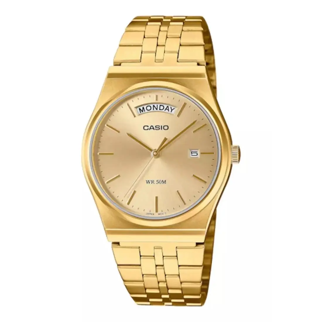 MTP-B146G-9A Men`s Analog Gold Ion Plated Stainless Steel Band Watch by Casio
