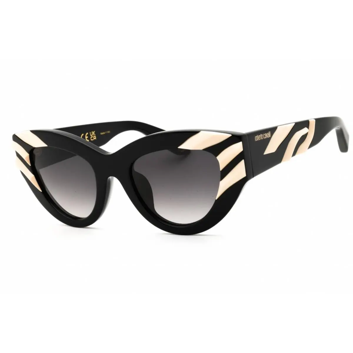 Women`s Sunglasses Shiny Black/beige Plastic Frame SRC009V 700Y by Roberto Cavalli