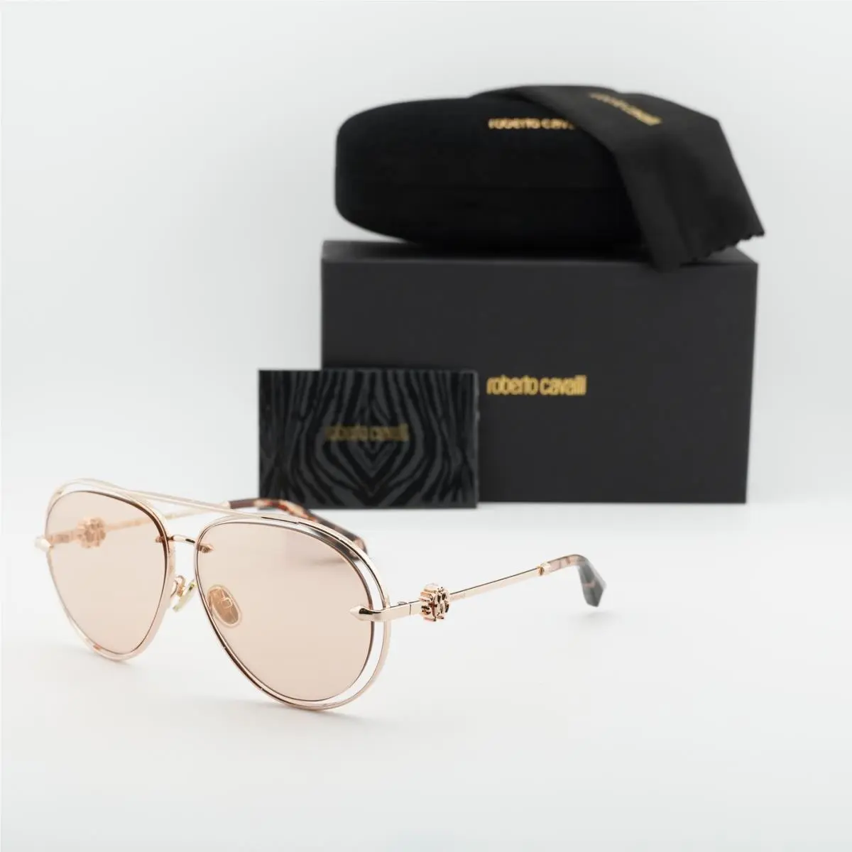 Roberto Cavalli SRC032M 8FCG Shiny Copper Gold/orange 61-12-140 Sunglasses